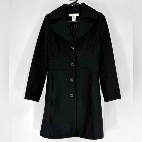 Beau Monde Women’s Single-Breasted Wool Blend Jacket Coat Classic Black, Size S - Picture 2 of 10